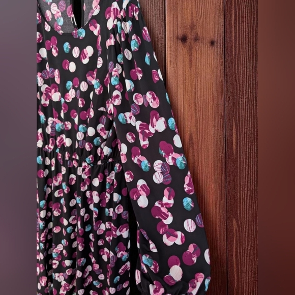 Lane Bryant Long Sleeve Fit And Flare Polka Dot Dress Size 14/16 (EUC) - Picture 11 of 16